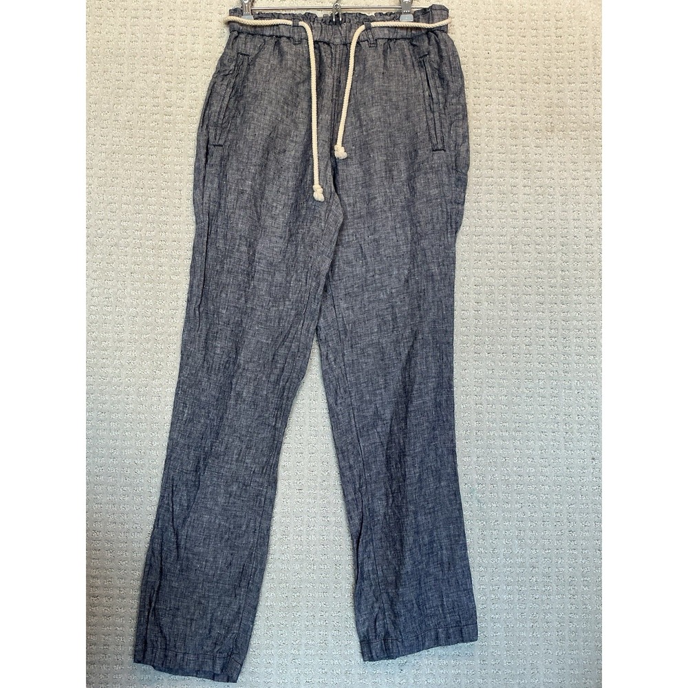 C&C California Linen Crop Pants XS Black HeatherRope Belt Anthropologie Boho - Picture 2 of 4